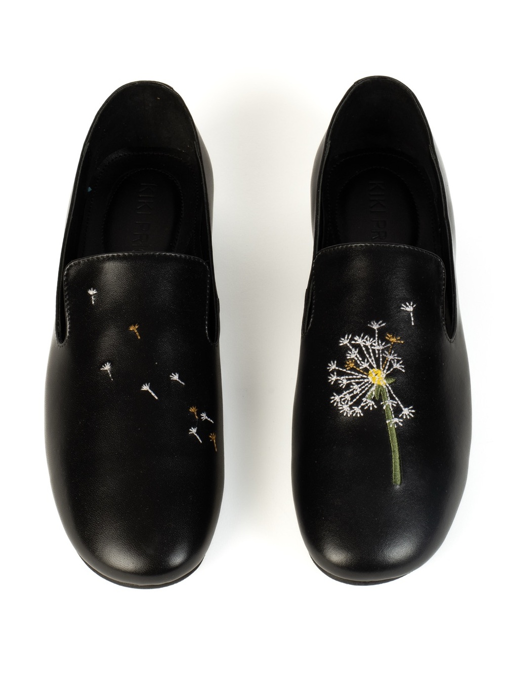 Brand New: Embroidered Dandelion Slip-On Loafers